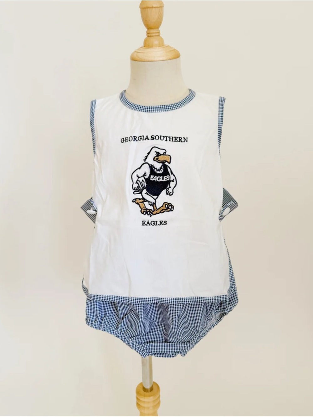 Georgia Southern Eagles White & Navy Baby Diaper Set - EUC